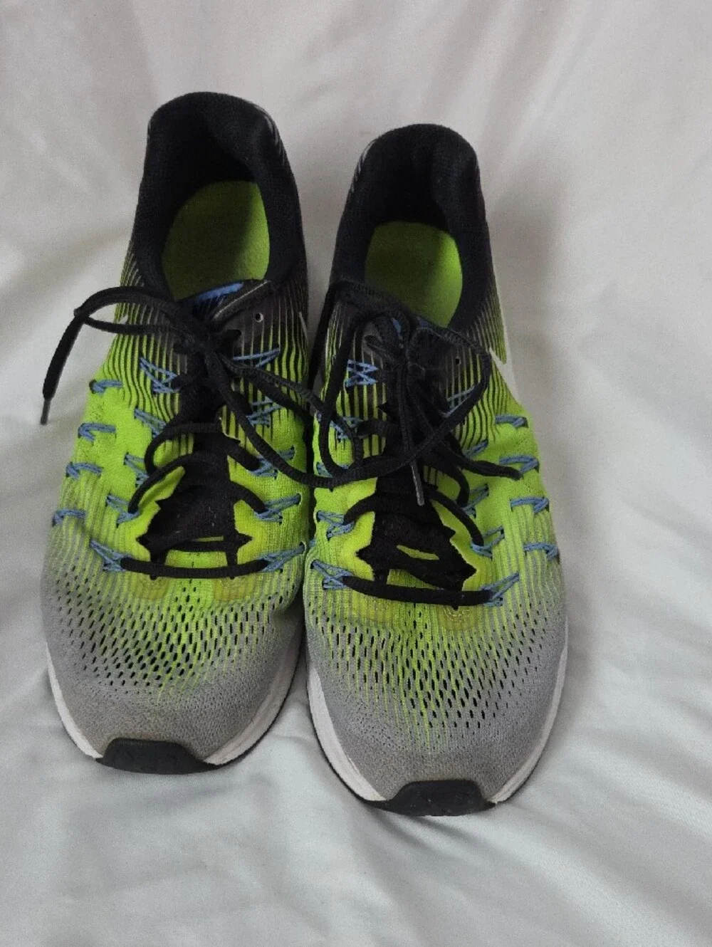 Nike Men's Zoom Running Shoes - Black, Gray & Neon Green